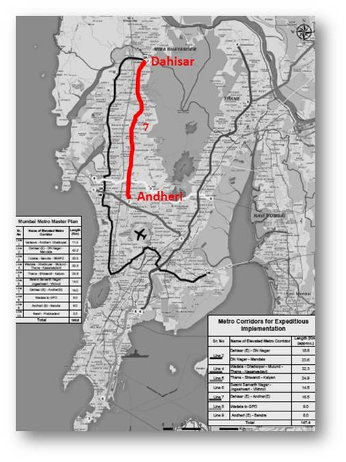 Metro Line - 7 Key Map