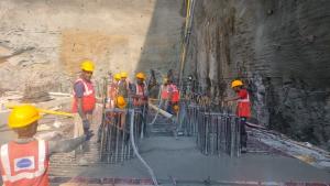 F1 gantry footing concrete in progress.