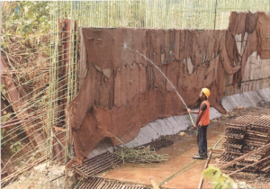 Elevated Ramp Wall Curing work in progress.