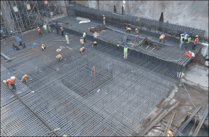 Base Slab Reinforcement Fixing work in Progress at CSMIA UG Station