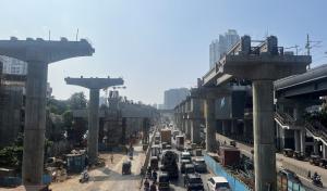 Dahisar East Metro Station work in progress